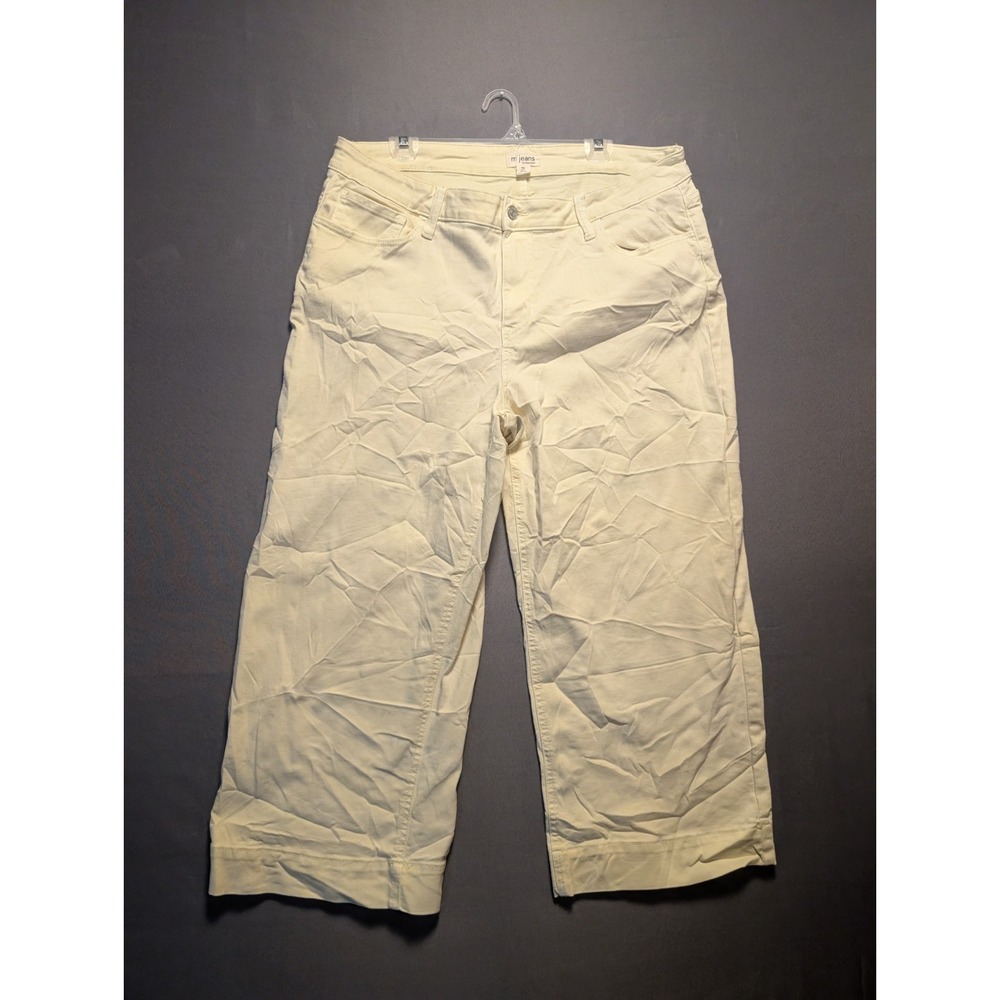 M Jeans by Maurices Wide Leg Jeans Womens 18W Beige Denim High Rise Light Wash